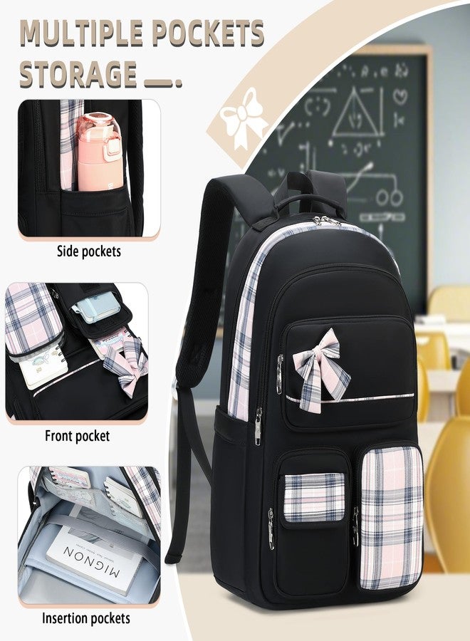 KIDNUO Backpack for Girls,School Backpacks for Teen Cute College Bags for Women Students Large Bookbag 15.6 Laptop School Bag, Black1, Large, Daypack Backpacks - Image 5