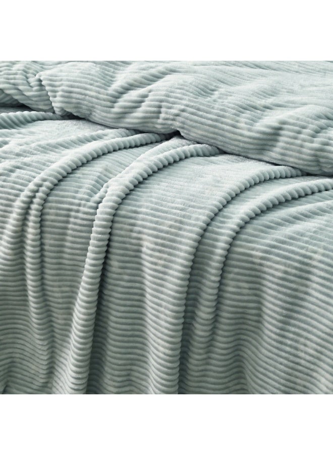 Morano Fluffy Blanket Printed Model 220X240Cm Ultra Soft Polyester Lightweight Cozy Warm Throw Textured Stripe Design Sofa Bed Cover Comfortable Fleece Winter Blanket, for Home and Bedding - Image 2