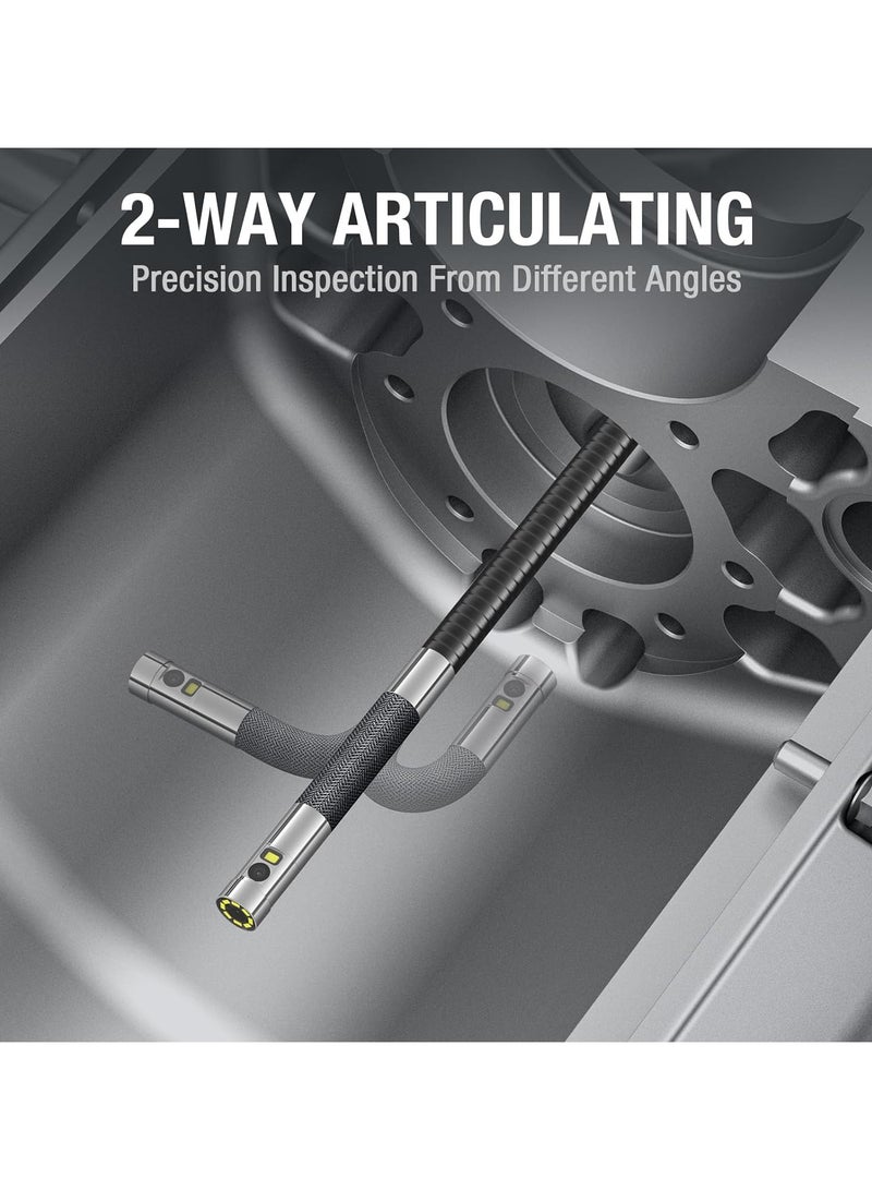Articulating Endoscope Inspection Camera, 4.5'' IPS Two-Way Inspection Camera with Articulated Probe, Flexible Borescope with Light for Wall/Automotive/Engine Inspect (1.55 Meter/8.5mm) - Image 2