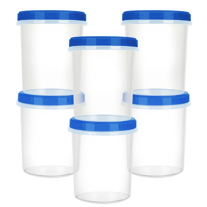 Atecare Heavy Duty Airtight Plastic Containers with Twist Top Lids, Stackable Freezer Containers for Lunch, Salad, Soup, Leftover, Ice Cream, BPA Free [6 Pack-32 oz] - Image 1