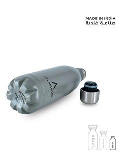 Atlasware Water Bottle with a Capacity of 500 ml, Stainless Steel Water Bottle that keeps Cold for 37 Hours and Keeps Heat for 16 Hours, Gray  - Image 4