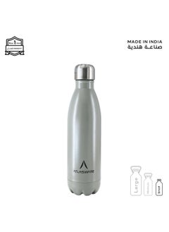 Atlasware Water Bottle with a Capacity of 500 ml, Stainless Steel Water Bottle that keeps Cold for 37 Hours and Keeps Heat for 16 Hours, Gray  - Image 1