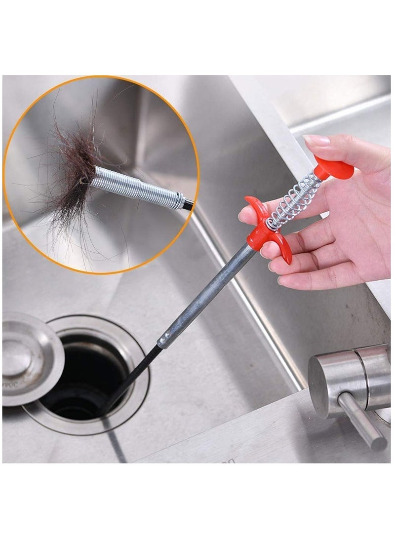 KASTWAVE Flexible Cleaning Claw Pipe Cleaning Spiral Drains Dredge Tool, Sink Sewer Cleaning Hook, Spring Hair Drain Clog Remover Cleaning Tool  - Image 1