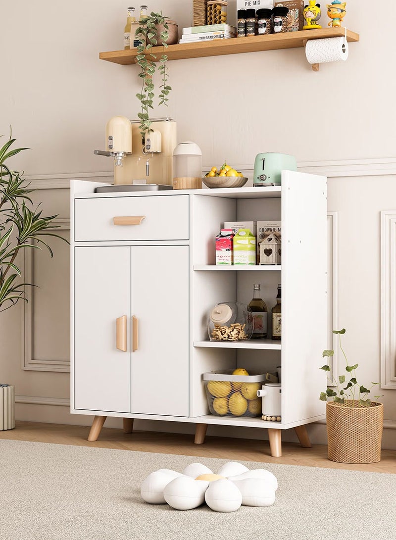 AGD Coffee Corner Cabinet with Storage Drawer, Sideboard with Adjustable Tier, Kitchen Storage Cabinet for Dining Room, Kitchen Microwave Oven Storage Rack (White) - Image 3