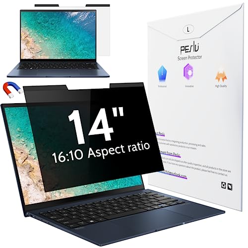 Peslv Magnetic Laptop Privacy Screen 14 inch for 16:10 Computer Monitor, 14" Removable Anti Glare Protector Blue Light Filter Shield Compatible with Lenovo Hp Dell Acer Asus Thinkpad Envy Xps - Image 1