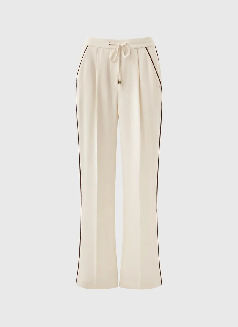 Matalan Et Vous Ivory Side Stripe Wide Trousers