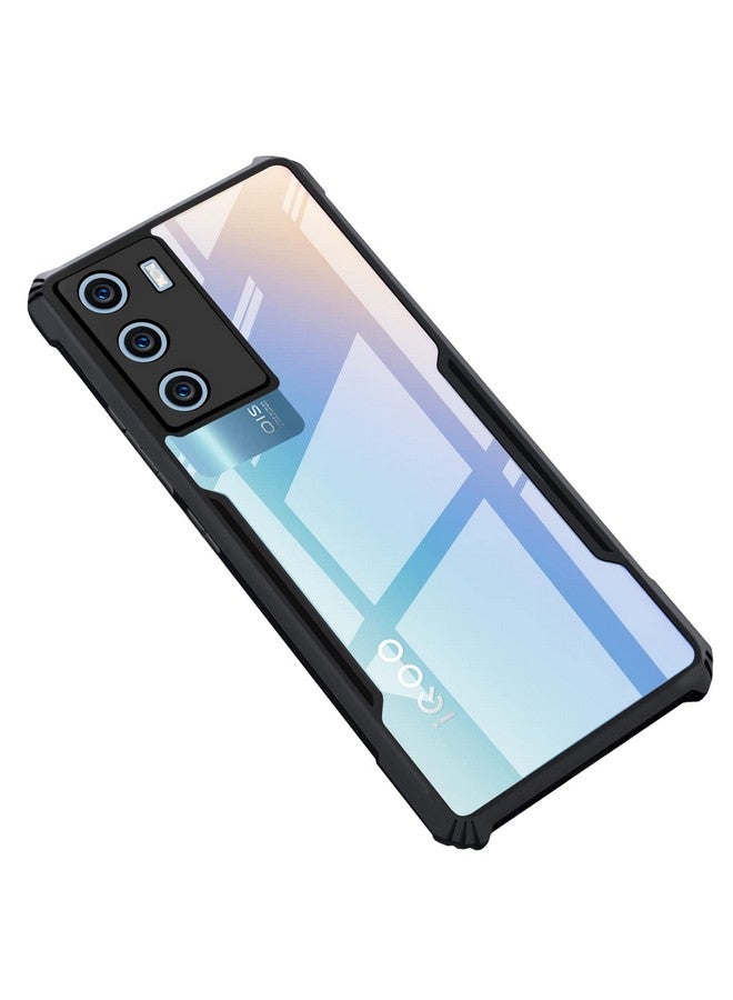 Cedo غطاء خلفي CEDO iQOO 9 SE (5G) | حماية الكاميرا واقي للصدمات حافة بامبر | حماية 360 درجة من الأكريليك الشفاف TPU+PC | غطاء خلفي شفاف على شكل نسر (أسود) - Image 1