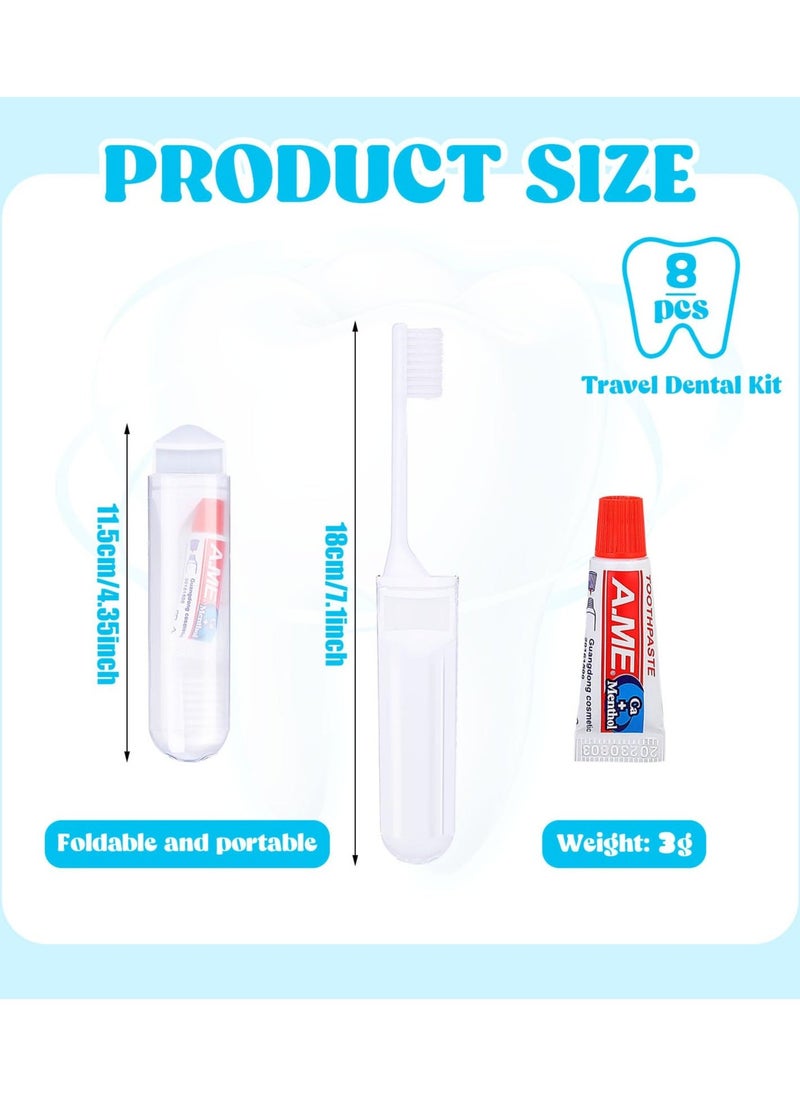 Generic Mini Travel Toothbrush and Toothpaste Set of 8, Portable Foldable Toothbrush, Soft Camping Toothbrush Mini Toothbrush with Toothpaste for Travel Business Trip Camping Outdoor Activities  - Image 2