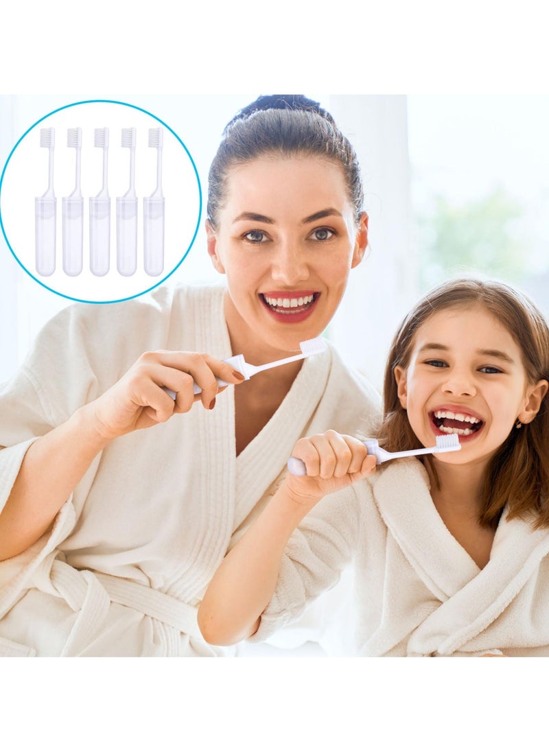 Generic Mini Travel Toothbrush and Toothpaste Set of 8, Portable Foldable Toothbrush, Soft Camping Toothbrush Mini Toothbrush with Toothpaste for Travel Business Trip Camping Outdoor Activities  - Image 5
