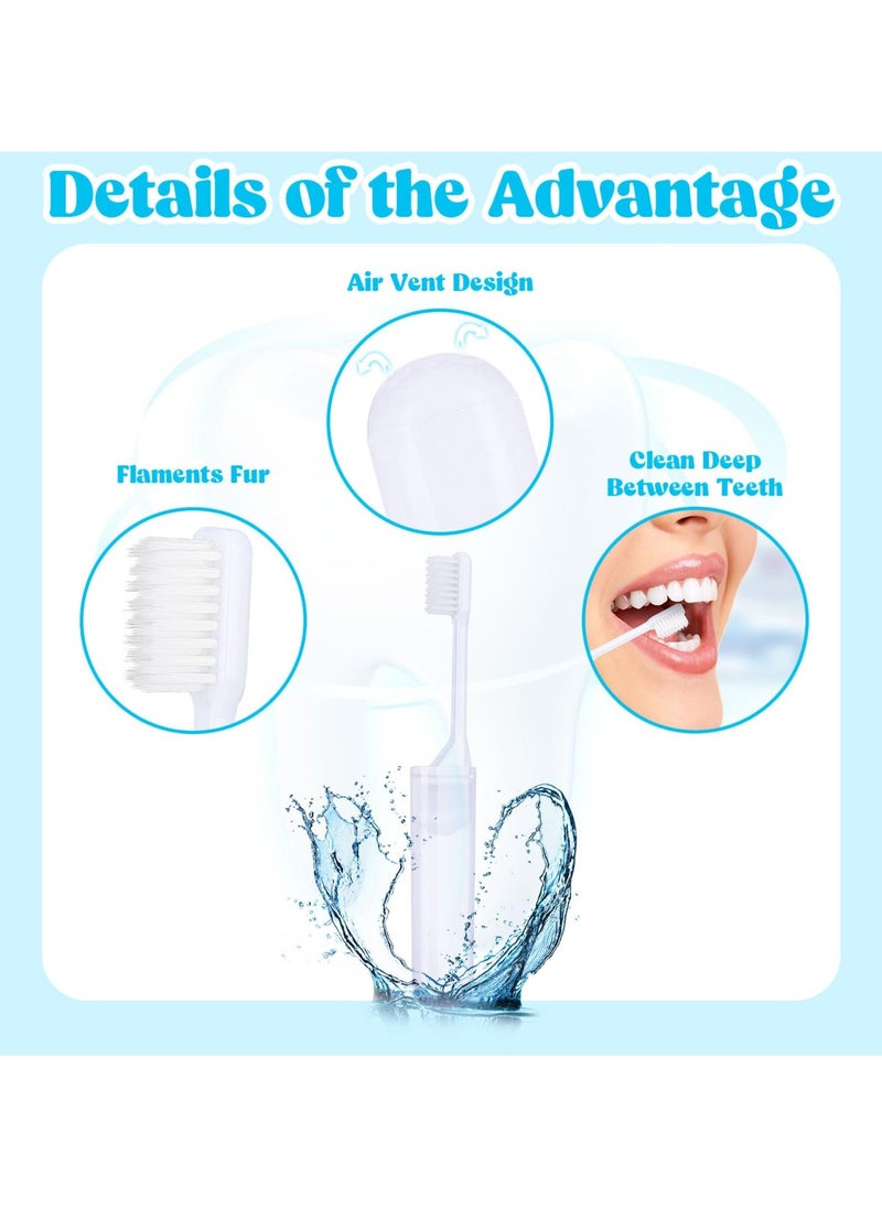 Generic Mini Travel Toothbrush and Toothpaste Set of 8, Portable Foldable Toothbrush, Soft Camping Toothbrush Mini Toothbrush with Toothpaste for Travel Business Trip Camping Outdoor Activities  - Image 3