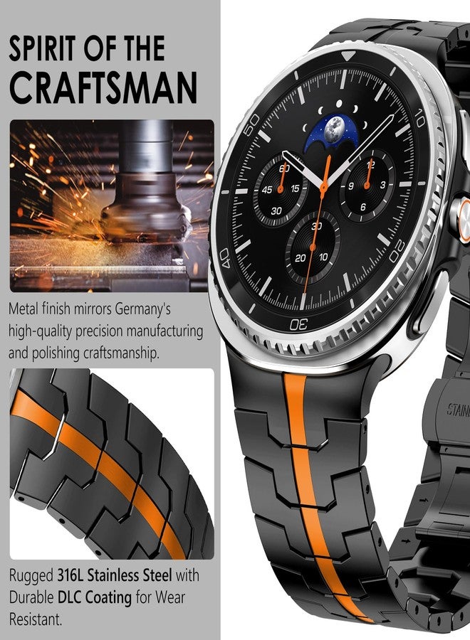 وينجل - سوار معدني لساعة سامسونج جالاكسي ألترا 47 مم، وساعة جالاكسي 8/8 كلاسيك 46 مم/44 مم/40 مم، سوار رجالي متين من الفولاذ المقاوم للصدأ مع مشبك قابل للطي، ساعة جالاكسي 8/8 كلاسيك 40 مم - Image 4