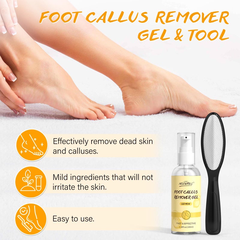 POP MODERN.C Pedicure Kit For Feet 5pcs Foot Spa Set For Christmas Birthday Valentine's Mother's Day Women Wife Girlfriend Gift Rose Lavender Foot Soak Salt Foot Callus Remover Gel Foot Rasp Foot Cream Foot Care - Image 3