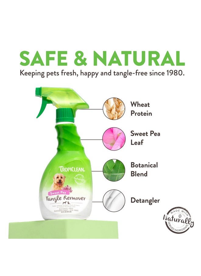 TropiClean TropiClean Sweet Pea Cat & Dog Detangler Spray Dematting | Dog Conditioner Spray Derived from Natural Ingredients | Made in the USA | 16 oz.  - Image 4