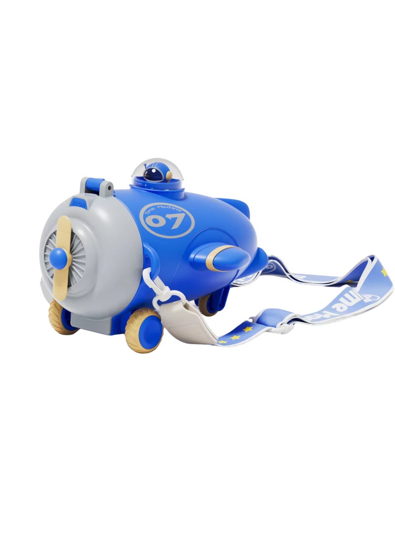 Twisoo Twisoo Plane Shape Kids Water Bottle with Straw - 500ml, Cute Reusable Drinking Bottle, Leak-Resistant, BPA-Free, Wide Mouth, with Strap and Stickers - Image 1