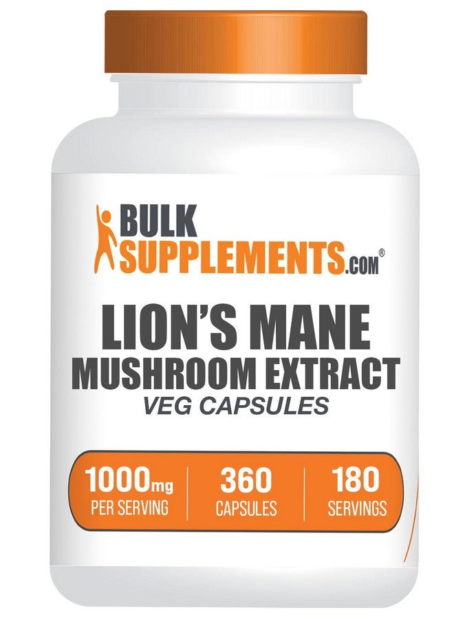 بالك سابلمنتس كبسولات فطر عرف الأسد من BulkSupplements.com - كبسولات مكملات عرف الأسد، كبسولات عرف الأسد - مستخلص عرف الأسد، كبسولتان لكل حصة، 360 كبسولة نباتية (عبوة من كبسولة واحدة) - Image 1