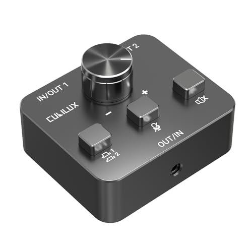 Cubilux AS-J3 TRRS 3.5mm Headphone Switcher (Microphone Signal Supported), 1/8 4-Pole Headset Selector, Bidirectional 2-In-1-Out or 1-In-2-Out Stereo A/B Audio Switcher for PC Laptop Computer - Image 1