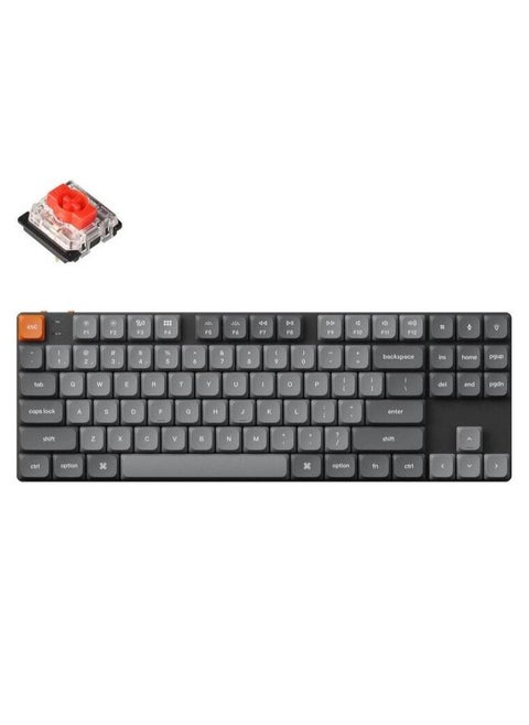 Keychron K1 Max QMK/VIA Wireless Custom Mechanical Keyboard, Red Linear Low-Profile Gateron Switch, 80% TKL Size, Tri-Mode Connectivity (2.4GHz, BT, Wired), English-Arabic Layout, K1M-H1-AR