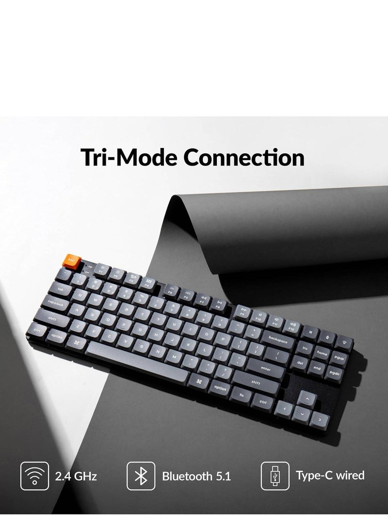 Keychron - Keychron K1 Max QMK/VIA Wireless Custom Mechanical Keyboard, Red Linear Low-Profile Gateron Switch, 80% TKL Size, Tri-Mode Connectivity (2.4GHz, BT, Wired), English-Arabic Layout, K1M-H1-AR - Image 1