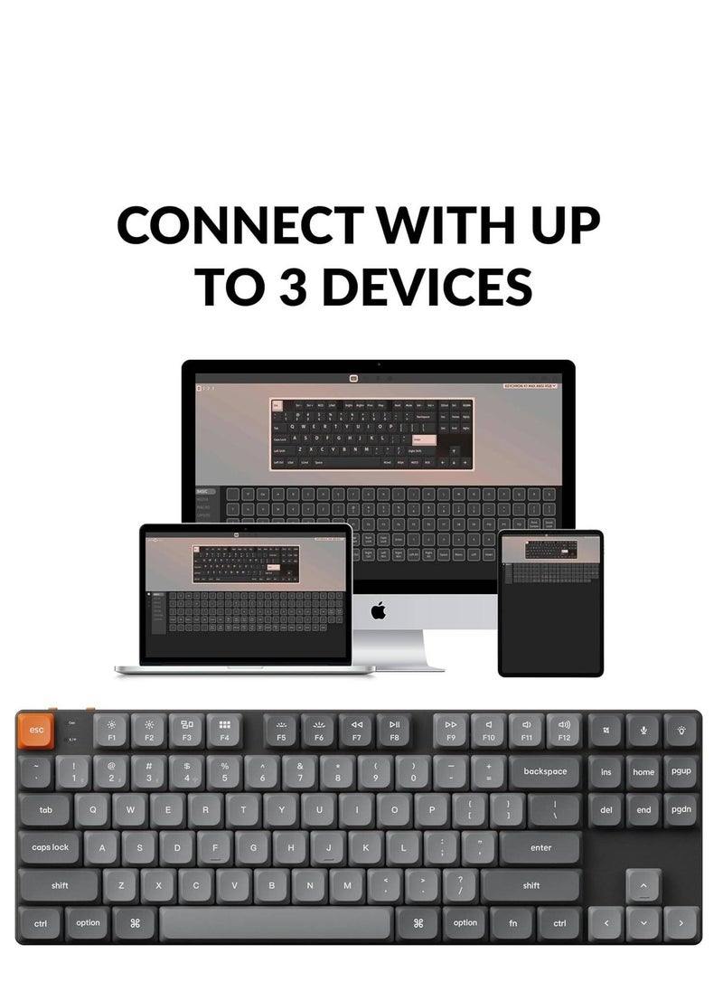 Keychron - Keychron K1 Max QMK/VIA Wireless Custom Mechanical Keyboard, Red Linear Low-Profile Gateron Switch, 80% TKL Size, Tri-Mode Connectivity (2.4GHz, BT, Wired), English-Arabic Layout, K1M-H1-AR - Image 1