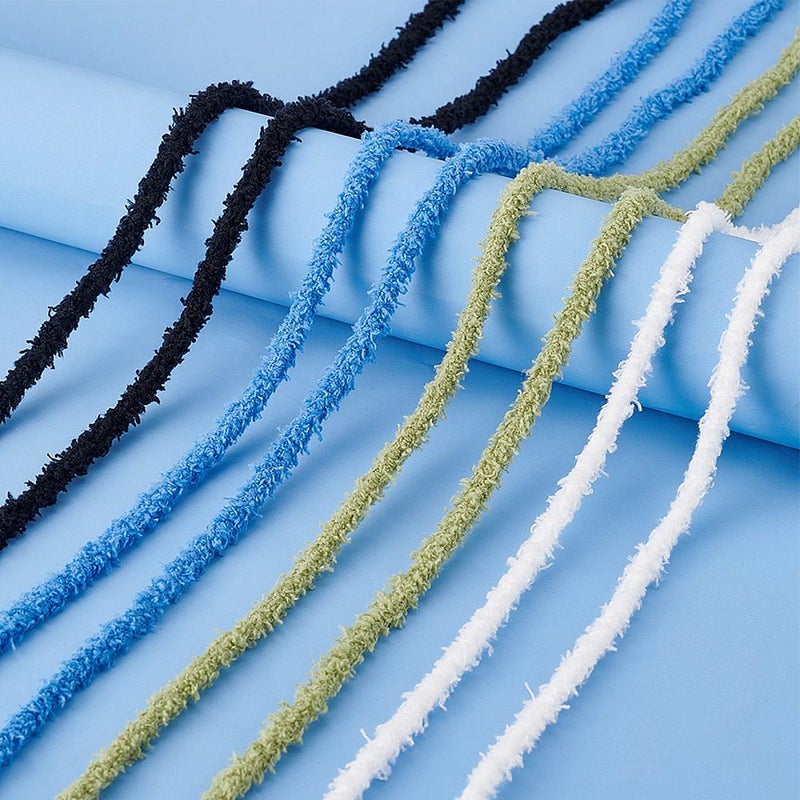 1set 4 Pairs 4 colors Plush Polyester Shoelaces Shoe Decorations Mixed color 1200x7mm 1 pair/color - Image 4