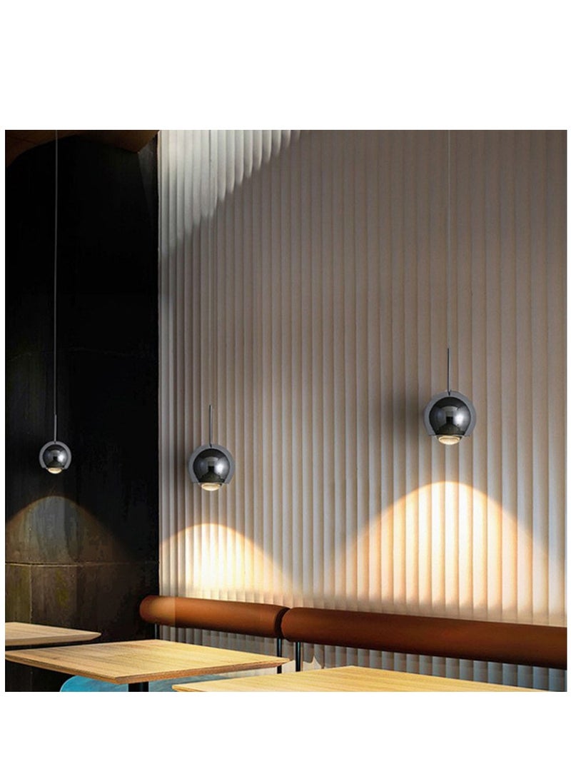 Arabest مصباح معلق صغير أسود LED عصري، مصباح جزيرة المطبخ بقوة 7 وات، طاولة بجانب السرير في غرفة النوم، إضاءة معلقة صغيرة من الكريستال لغرفة الطعام والبار - Image 5