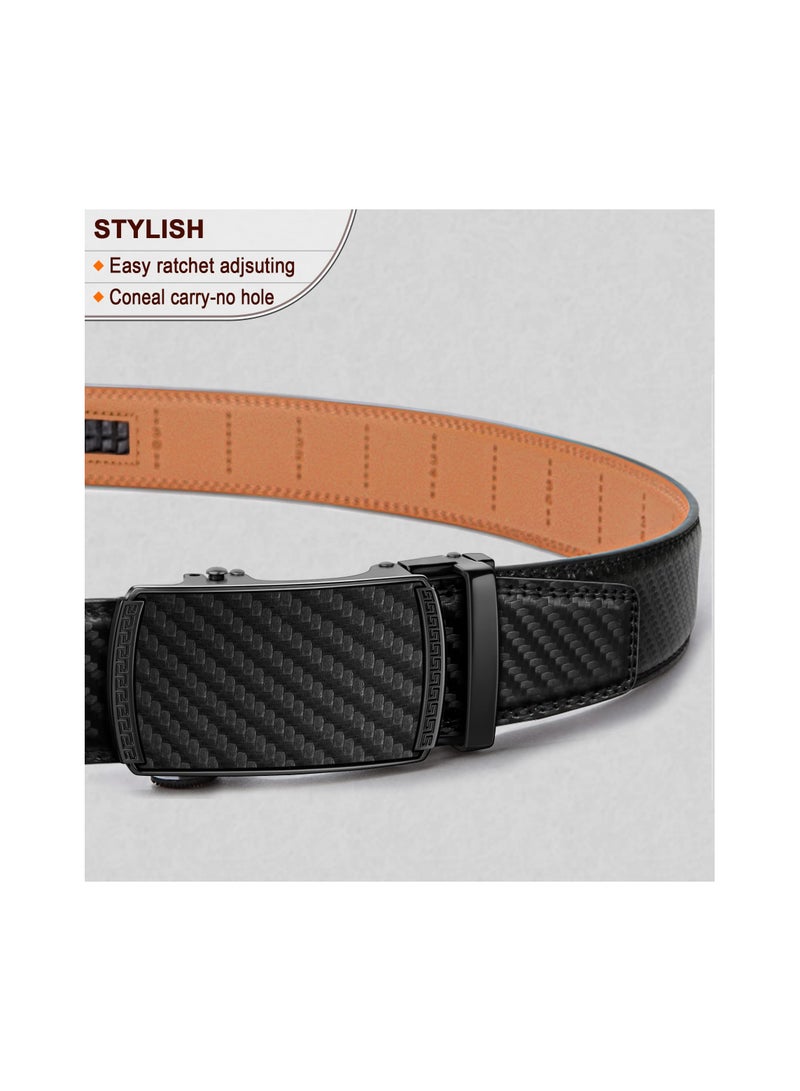 Excefore Men Belts, Ratchet Sliding Belt Adjustable For Mens Dress Casual Pant Oxfords, Cut for Fit(Set of 2,length:50 in) - Image 2