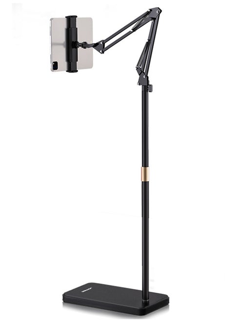 Tablet Stand for Bed Tablet Holder Adjustable Phone Stand Holder Floor Stand for 4.7-12.9'' iPad, iPhone, Samsung Galaxy Tablet Black
