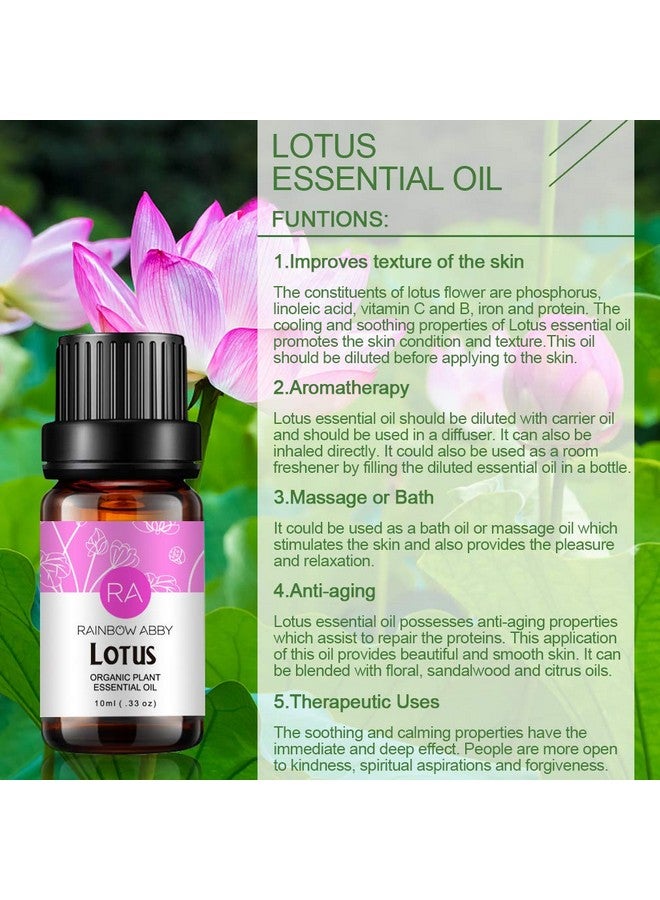 Rainbow Abby 2-Pack Lotus Essential Oil 100% Pure Oganic Plant Natrual Flower Essential Oil for Diffuser Message Skin Care - 2x10ML  - Image 4