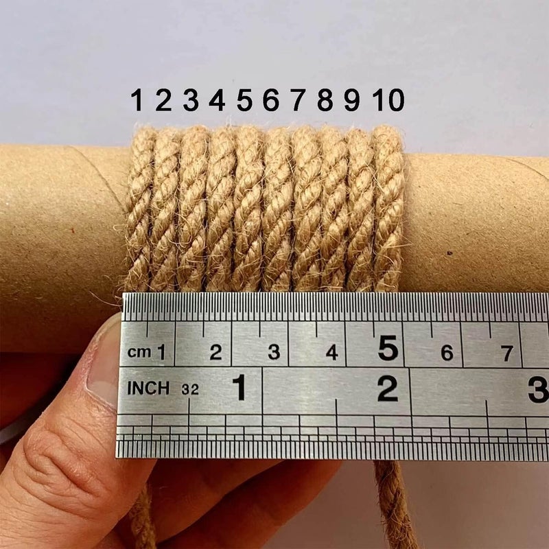 IlikeEC 5mm Jute Twine, 328 Feet Braided Natural Jute Rope, Heavy Duty and Thick Twine Rope for DIY Artwork, Bundling, Home Decor, Gardening Applications - Image 2