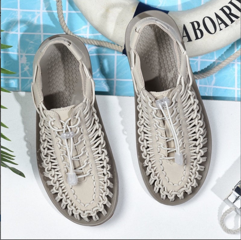 Casual Men'S Shoes Woven Sandals Beach Shoes Closed Toe Slip-On Loafers - Image 1