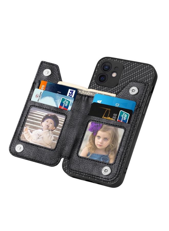 زبون جراب هاتف iPhone 11 من ألياف الكربون مع سحاب أفقي قابل للطي - Image 4