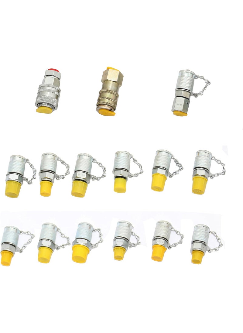 XZT XZT 15 Pack Hydraulic Pressure Tester Coupling KitHydraulic Repair Tools Parts for Excavator Construction MachineryHydraulic System  - Image 1