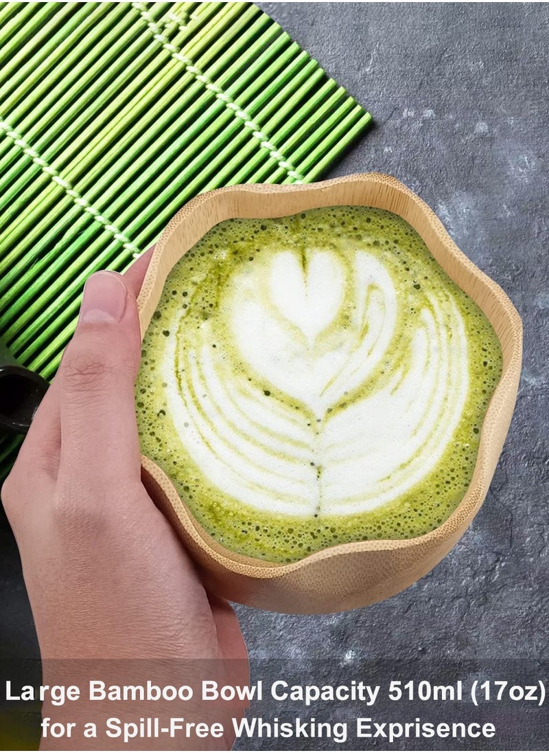Arabest Matcha Set, Traditional Tea Service with Bamboo Bowl, Scoop, Prong Matcha Whisk and Holder, Made of Pure Natural Bamboo  - Image 2