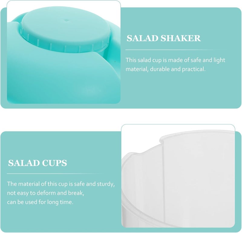 2pcs 1000ml Portable Salad Cups with Lid and Fork, Reusable Outdoor Fruit and Vegetable Containers, Multi-purpose Meal Shakers for Picnic and Lunch - Image 3