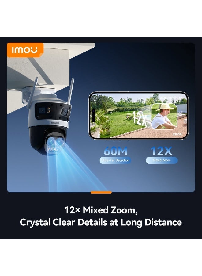 IMOU Cruiser Pano Z Quadruple-Lens 13MP Outdoor PTZ Security Camera, 5MP Pan & Tilt + 2×4MP Fixed Lenses, 12× Hybrid Zoom, 165° Panoramic View, 56m Full-Color/IR Night Vision, AI Human & Vehicle Detection, Smart Auto Tracking, 120dB Siren & Light Alarm, Dual-Band Wi-Fi 6 | IPC-S76DP-13M0N - Image 5