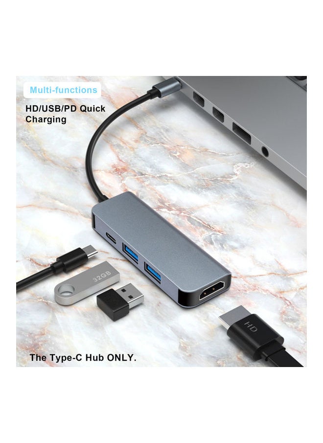 نيبمينينت - موزع منافذ 4 في 1 بمنفذ USB Type-C رمادي - Image 1