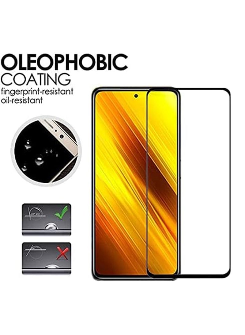 واقي شاشة زجاجي كامل الشاشة لهاتف POCO X3-X3 Pro- أسود - Image 3