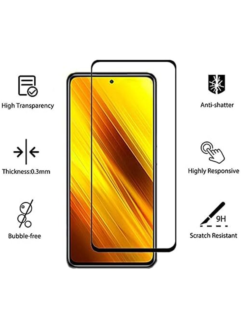 واقي شاشة زجاجي كامل الشاشة لهاتف POCO X3-X3 Pro- أسود - Image 2