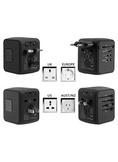 ELTRAZONE Universal International Travel Power Adapter with 3 USB + 1 Type C Charging Ports, European Adapter, Worldwide AC Outlet Plugs Adapters for Europe, UK, US, AU  - Image 2