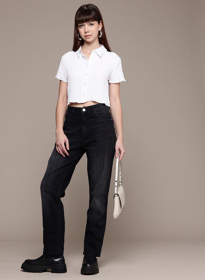 مرفوعة جينز بتدرج خفيف مع قصة مستقيمة - Image 4