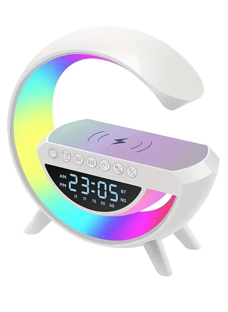 CME Bluetooth Speaker LED Smart Bluetooth Sound Atmosphere Lamp G shaped Wireless Charger With Clock Night and alarm  - Image 1