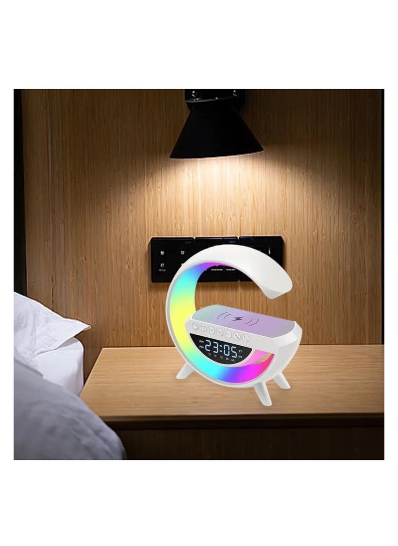 CME Bluetooth Speaker LED Smart Bluetooth Sound Atmosphere Lamp G shaped Wireless Charger With Clock Night and alarm  - Image 3