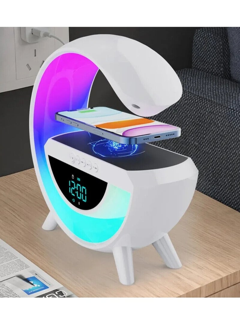 CME Bluetooth Speaker LED Smart Bluetooth Sound Atmosphere Lamp G shaped Wireless Charger With Clock Night and alarm  - Image 5