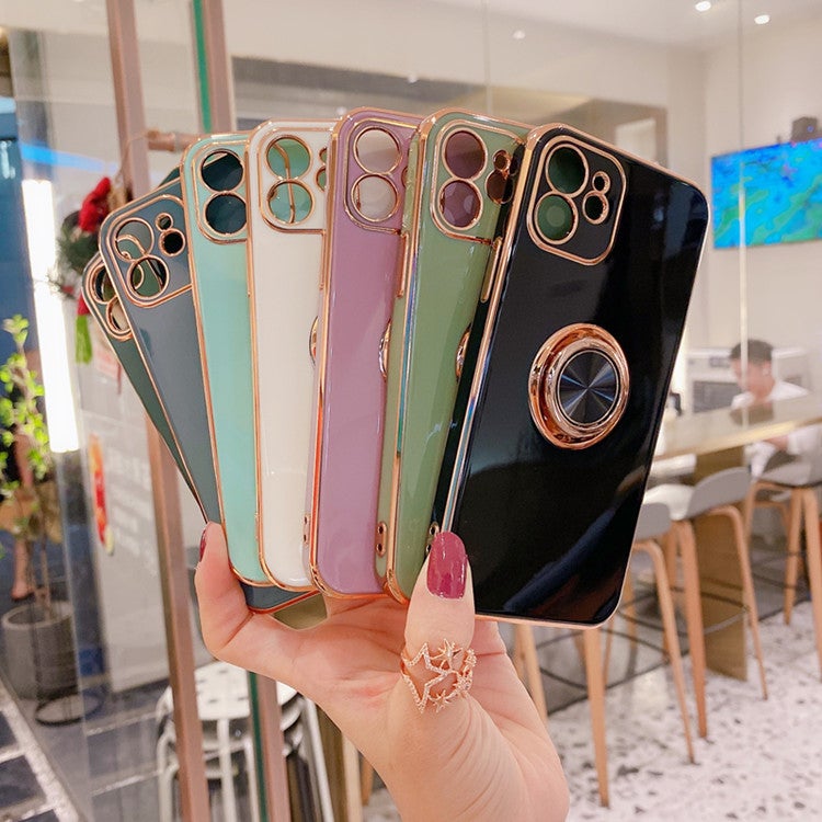 Suitable for Iphone17Promax Mobile Phone Case Integrated Electroplated Ring Holder Apple 16 All-Inclusive Anti-Fall Protective Cover - Image 3