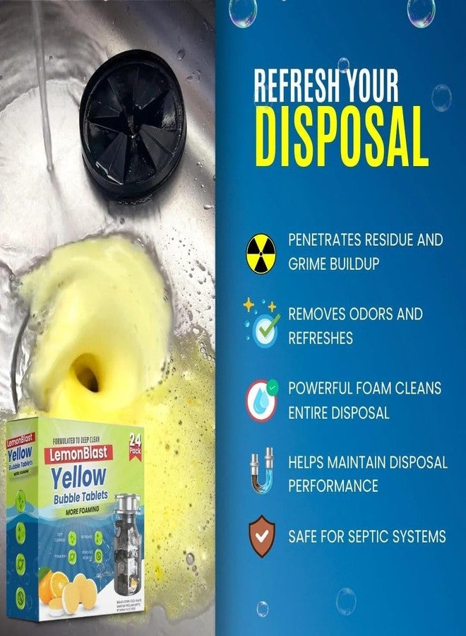 LemonBlast Foaming Sink Cleaner Tablets | Multi-Purpose Drain & Pipe Cleaning Formula | Helps Reduce Build-Up & Freshen Drains | 24 Count (1) - Image 3