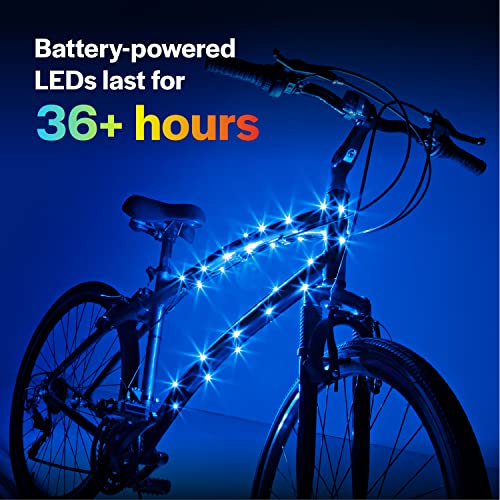 Brightz CosmicBrightz LED Bike Frame Rope Light, Blue - 6.5-Foot String Rope - Battery-Powered with On/Off Switch - Ultra Bright Color Keeps Your Ride Fun and Safe for Kids, Teens, & Adults - Image 5