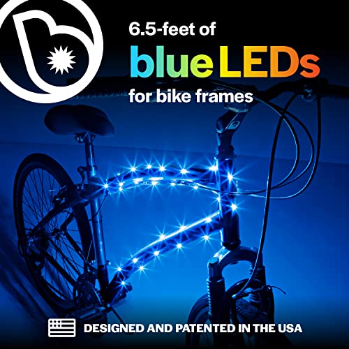Brightz CosmicBrightz LED Bike Frame Rope Light, Blue - 6.5-Foot String Rope - Battery-Powered with On/Off Switch - Ultra Bright Color Keeps Your Ride Fun and Safe for Kids, Teens, & Adults - Image 2