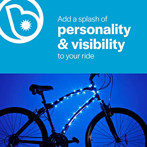 Brightz CosmicBrightz LED Bike Frame Rope Light, Blue - 6.5-Foot String Rope - Battery-Powered with On/Off Switch - Ultra Bright Color Keeps Your Ride Fun and Safe for Kids, Teens, & Adults - Image 3