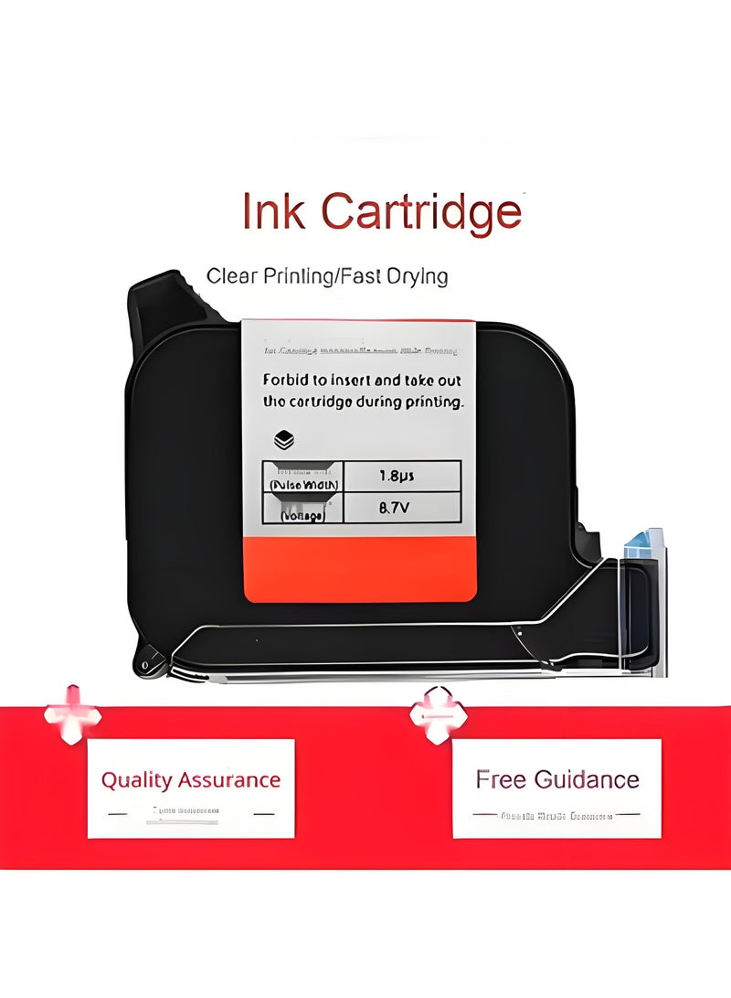 Aqueous Water Soluble Ink Cartridge Replacement Handheld Inkjet Printer 1 Inch/25.4 mm - Black - Image 1