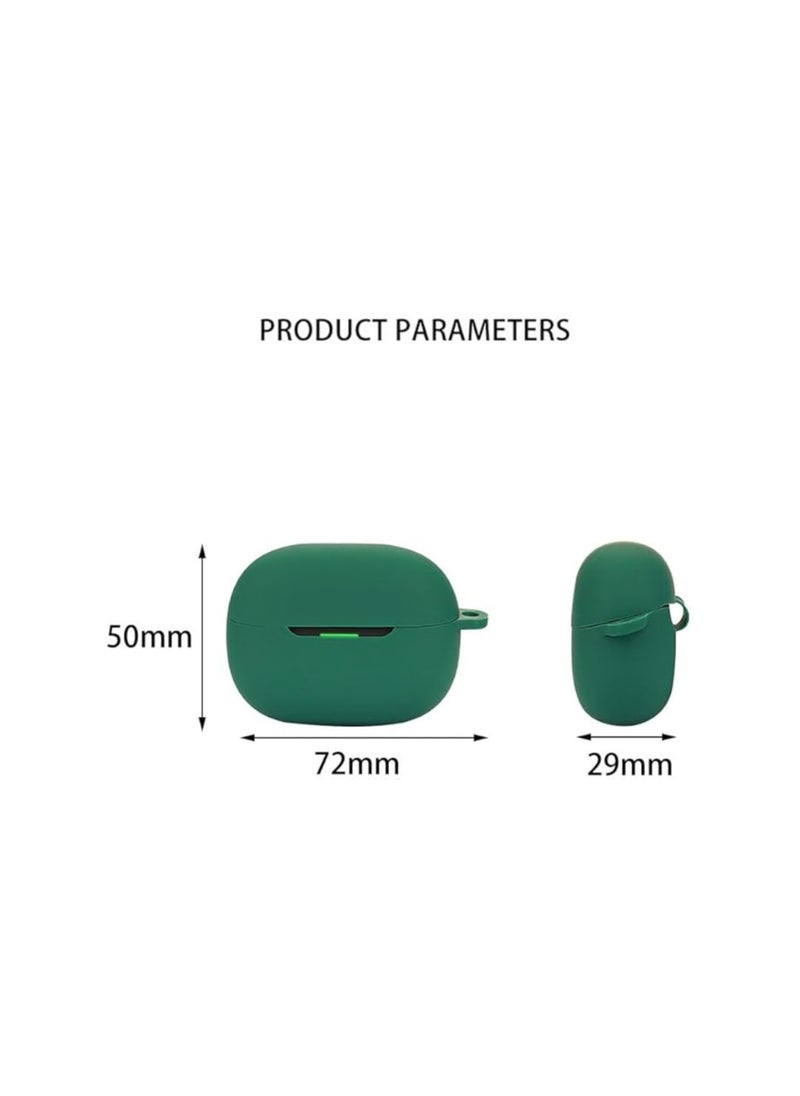 Generic - Redmi Buds 5 Pro Case, [Shockproof] Soft Silicone Case with D Shape Clip, Protective Case for Redmi Buds 5 Pro [Anti-Fingerprint]-Green - Image 1